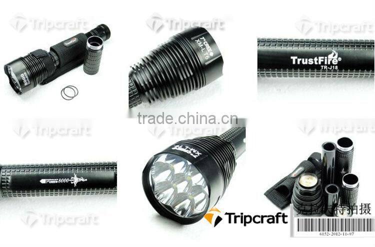 Trustfire TR-J18 Flashlight 5 Mode 8000 Lumens 7 X XM-L T6 LED by 18650 or 26650 Battery Waterproof High Power Torch