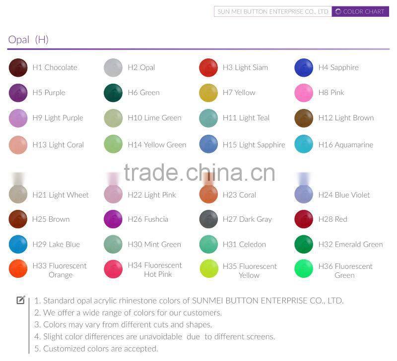 Fancy Opal Color Acrylic Rhinestone Covered Plastic Shank Button