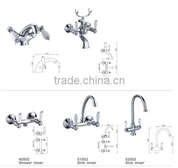 40502 Double ceramic handle bathroom faucet