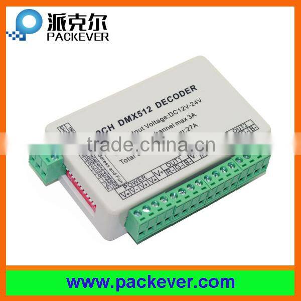 DC12V-24V 3 groups 9 channels RGB LED DMX512 decoder, 9CH RGB DMX decoder