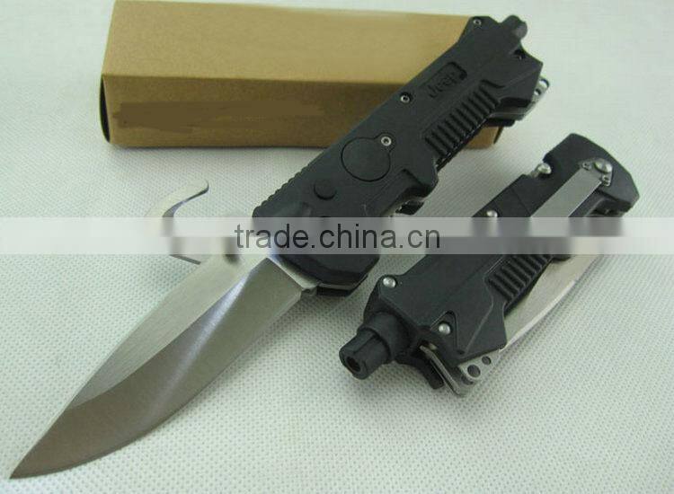 Black Version 57A Folding Blade Knife Rescue Knife Outdoor Knife Survival Knife with Glass Fiber Handle