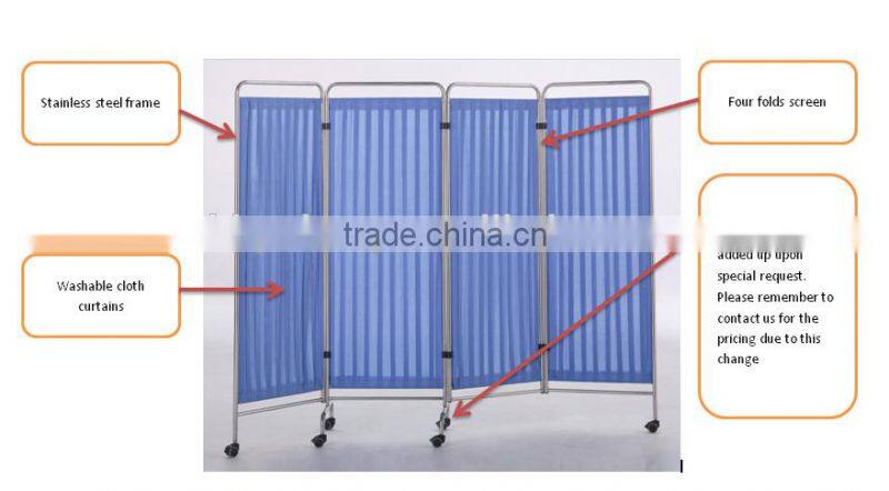 hospital folding screen with wheels, CE approved