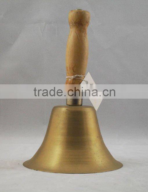 7.4''Brass hand bell with woonden handle A3-225 for celebration as noise maker(E225 )