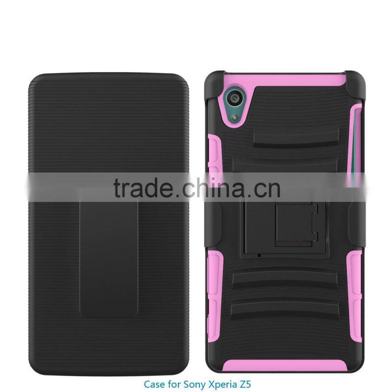 new china products for sale 3 in 1 PC silicone belt clip hard case for sony xperia z5 back case cover china suppliers