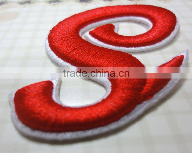 3D letter embroidery patches with stick on