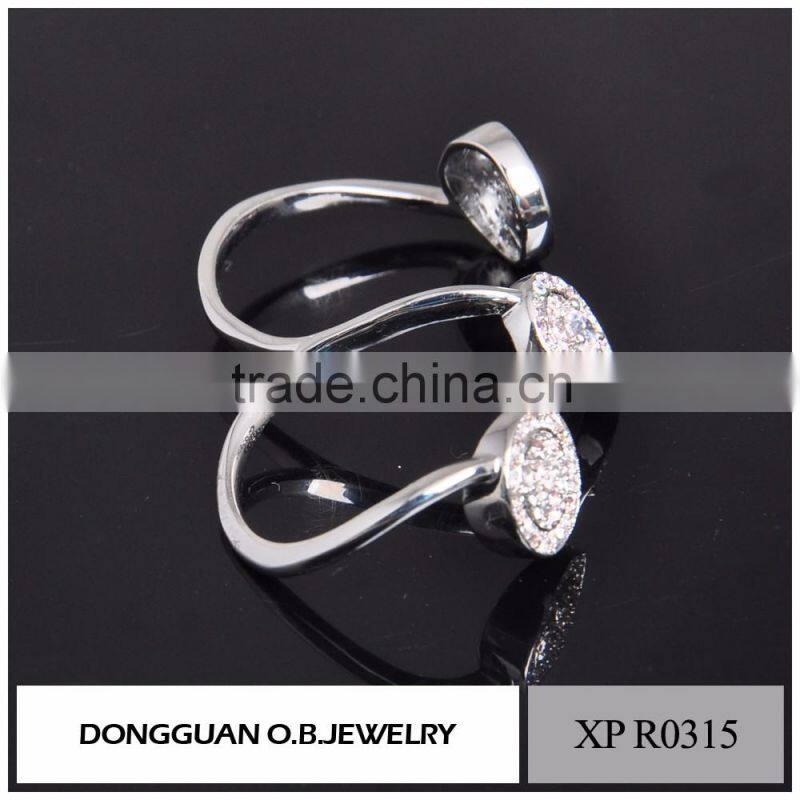 Popular 925 Sterling Silver ring Wedding adjustable Ring plated white gold