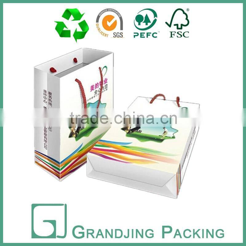 Custom high quality take away fast food white paper bag