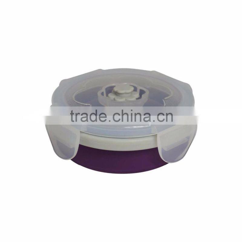 Collapsible Round Silicone lunch Box Kids Food Storage Box