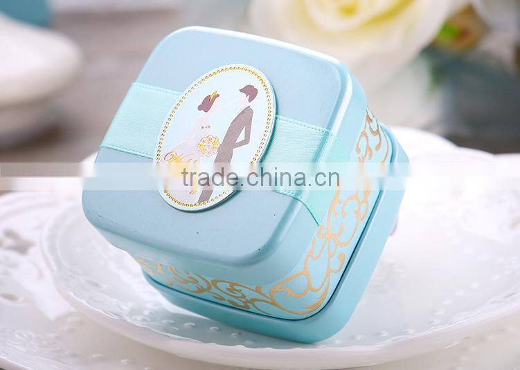 creative square purple paper Gift Box candy box chocolate box for wedding and children party