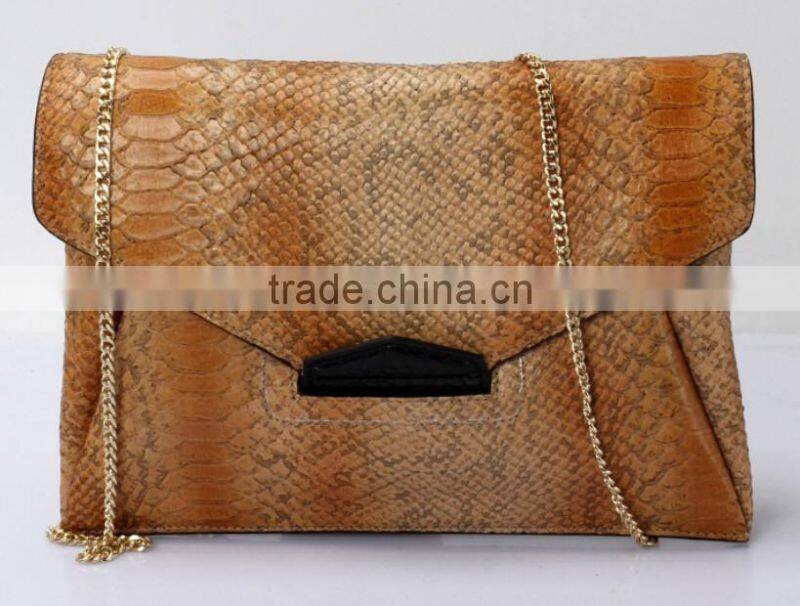 Snake skin women clutch evening bag