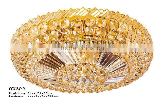 crystal golden ceiling lighting Big round golden chandelier crystal ball assemble ceiling for meeting room/hotel hall OW602
