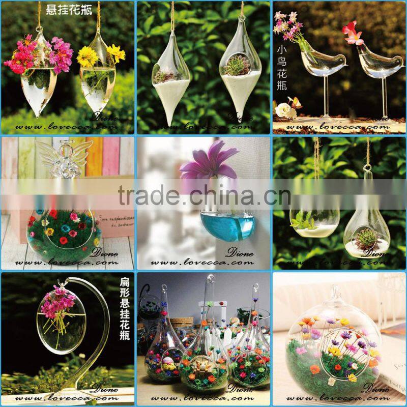 Wholesale handmade glass terrarium vase , glass vase for home