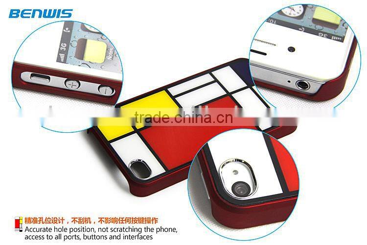 Simple design Sticker PC case for Apple iPhone 4S