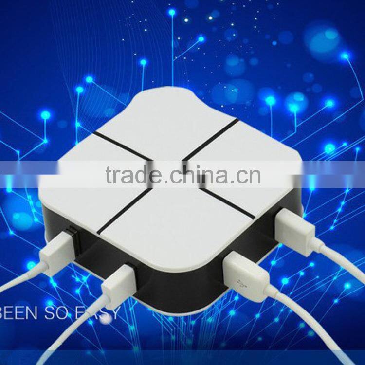 High efficient conversion 2.1A portable 4 port universal usb fast charger