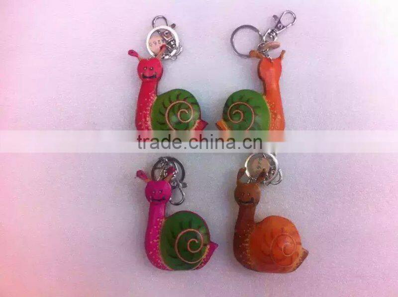 Wholesale promotion personal Handmade Soft leather animal key chain