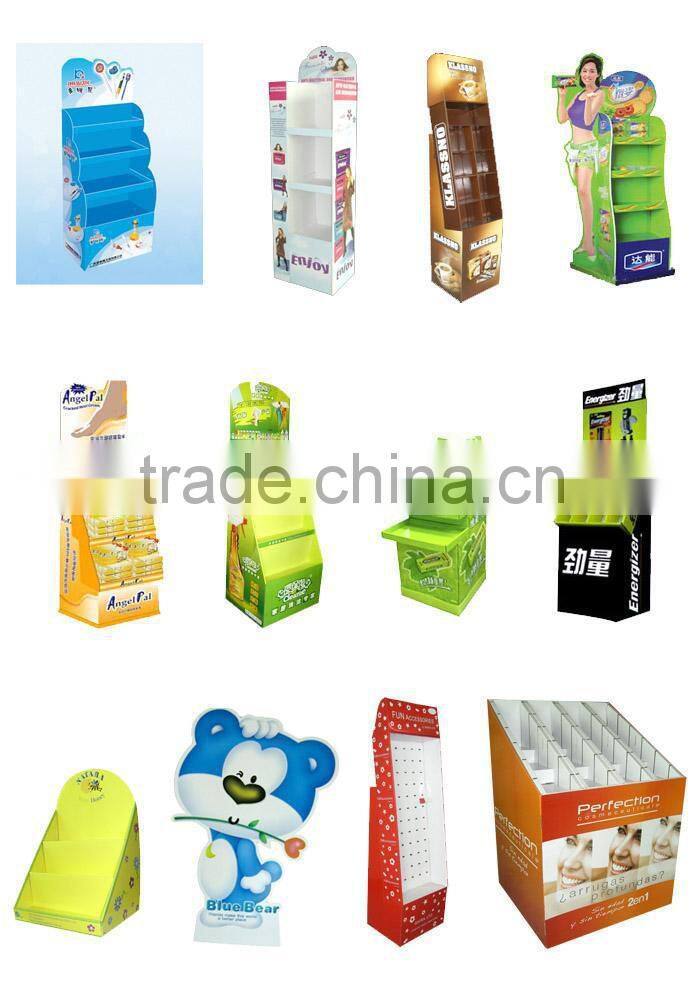cardboard advertising display shelf, corrugated cardboard advertising display shelf, advertising display shelf