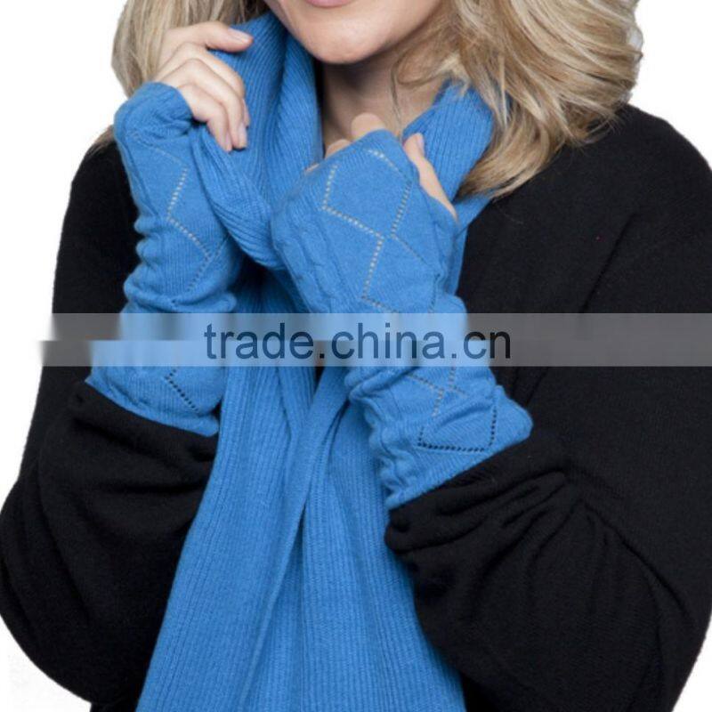 16HLC5001 cashmere arm warmer fingerless gloves