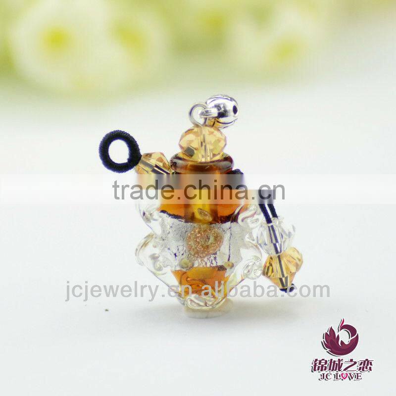 murano glass Bottle wish jewellery Semi-finished Pendant necklace for rose