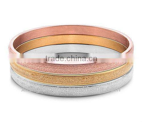 Surgical stainless steel bangle, sandblasted and brushed plain bangles jewelry for lady