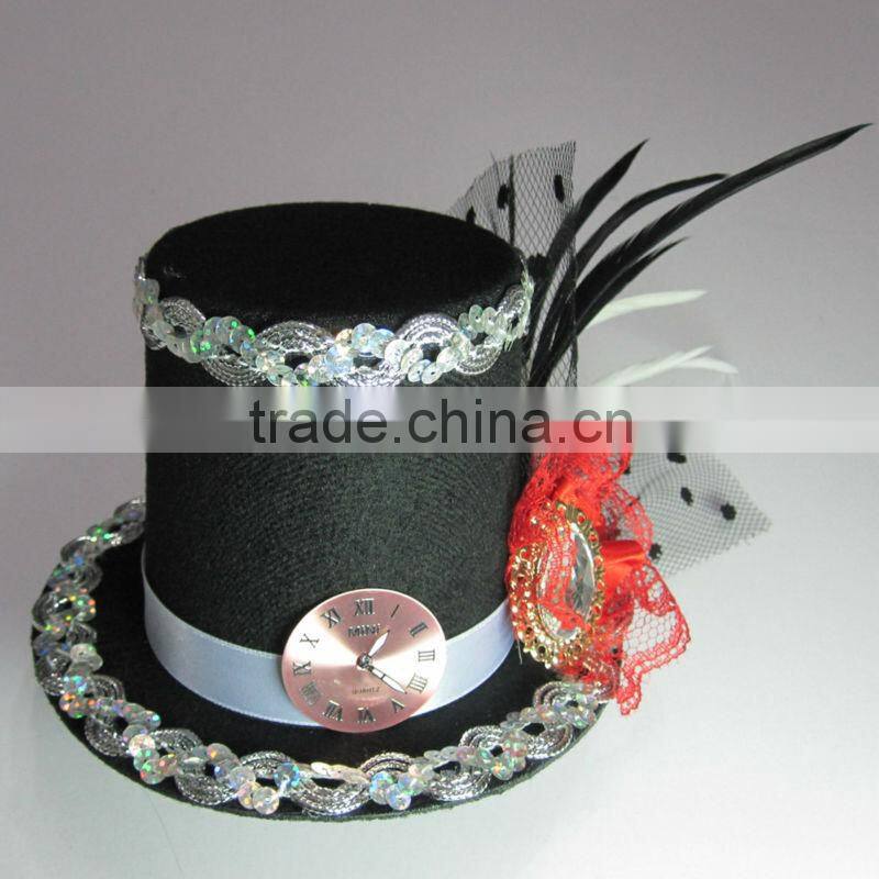 MYLOVE girls' flat black felt top hat MLGM008