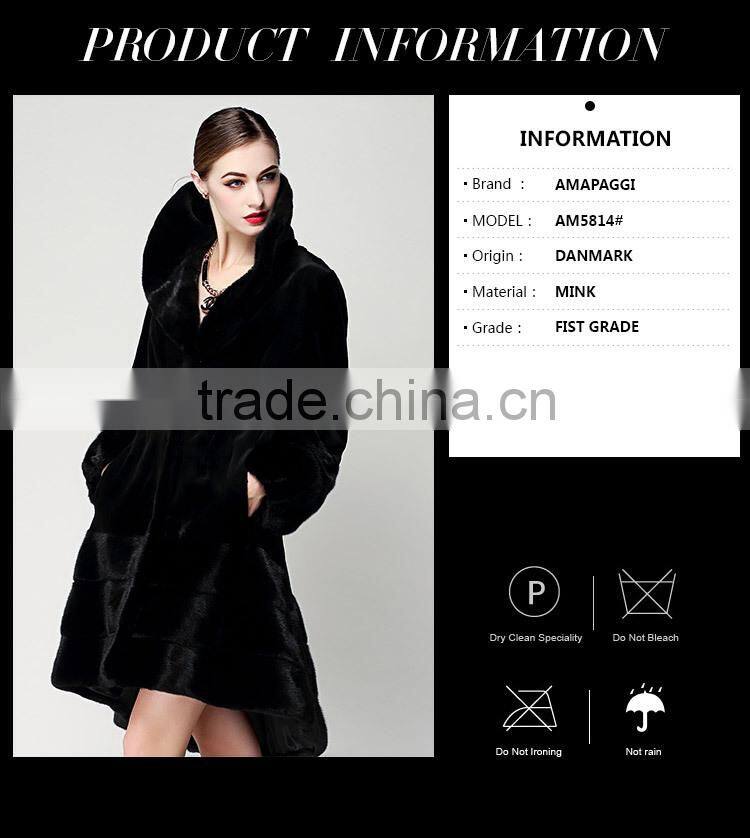 2015 long winter real mink fur womens' coat for sale