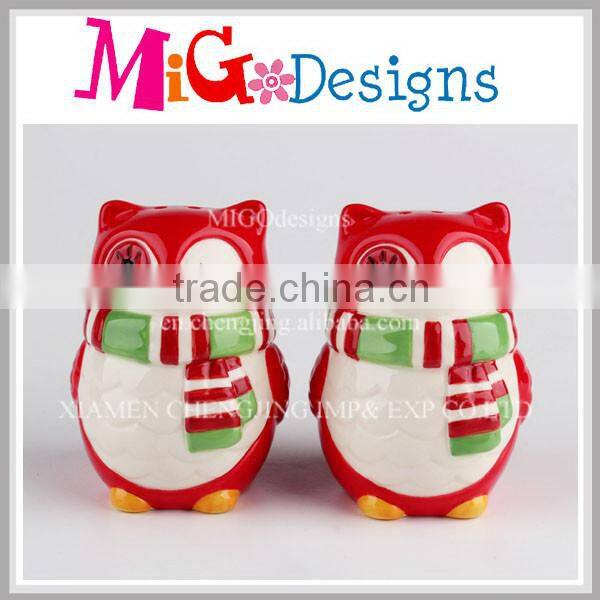 OEM Ceramic Owl Salt Pepper Shaker New for 2015 Christmas