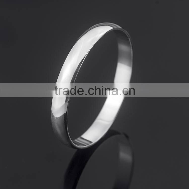 Latest design costume jewelry plain silver plated wide bangle fashion bracelets for women jewellery wholesale