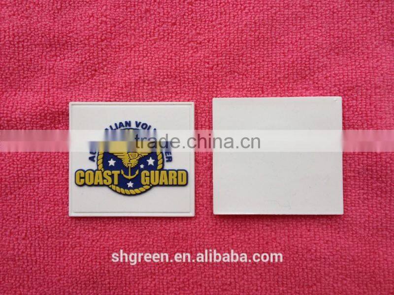 Australia embossed PVC rubber patch for canvas bag