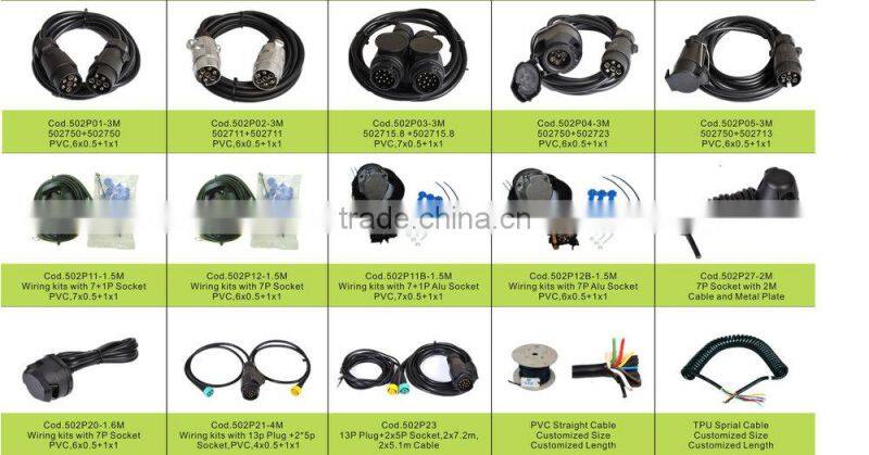 european australia TPU trailer parts 12v auto towing cable