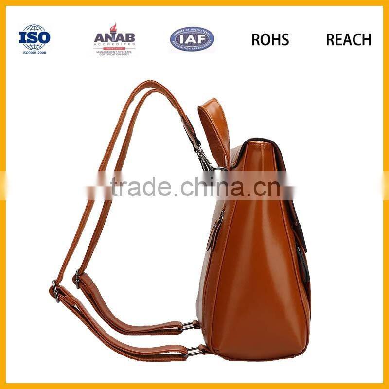 2016 wholesale fashion custom women high school leather bag backpack