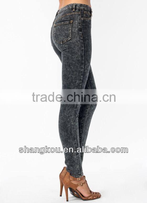 fashon women jeans zip around acid washed skinny jeans strenthc cotton jeans shkJ5