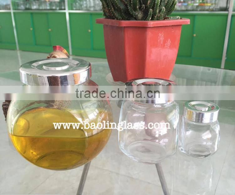 Mini glass spices powder jar with cork