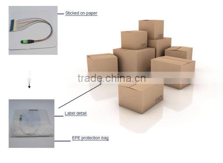 High quality China made 12 core Fanout MPO-SC SM 0.9mm fiber optic patch cord