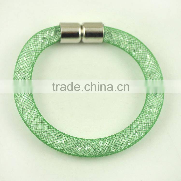 20 mixed color mesh stardust bracelet , magnet clasp bracelet mesh bracelet for woman