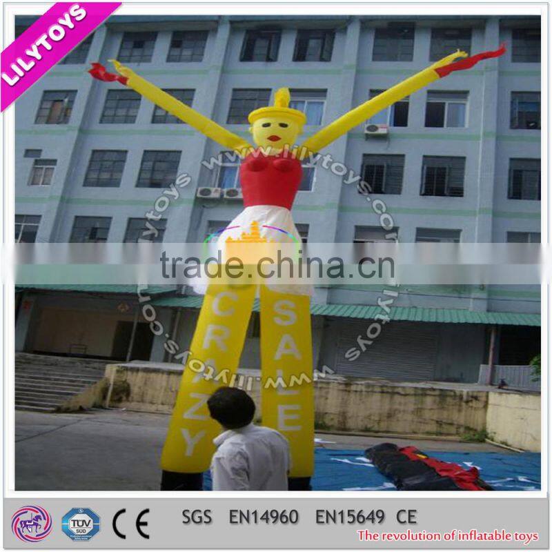 Cheap factory price tall reliable inflatable type air dancer, inflatable air cartoon