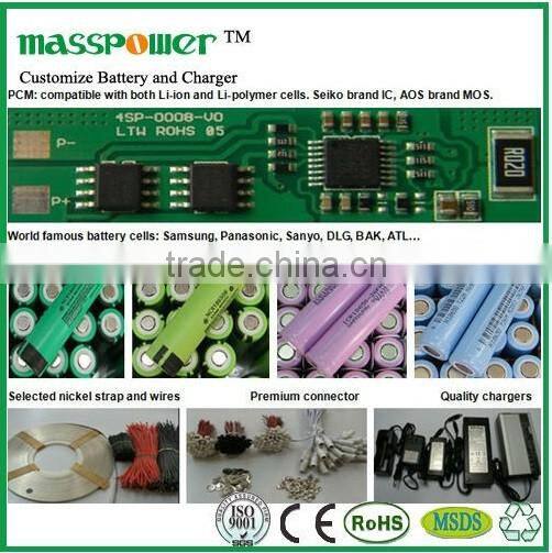 Factory price 37v 20 pieces 18650 battery cell rechargeable lithium battery pack