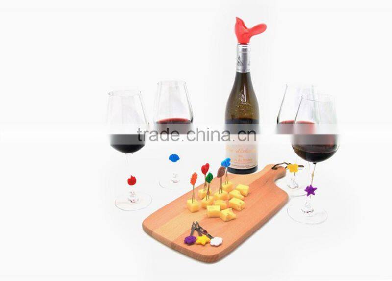 Lovely fruit fork ECO-friendly silicone handle Fruit fork set, six loaded