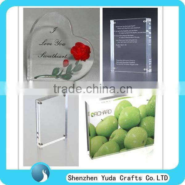 wholesale 4x6 photo frame double sides for photo insert acrylic picture frame block