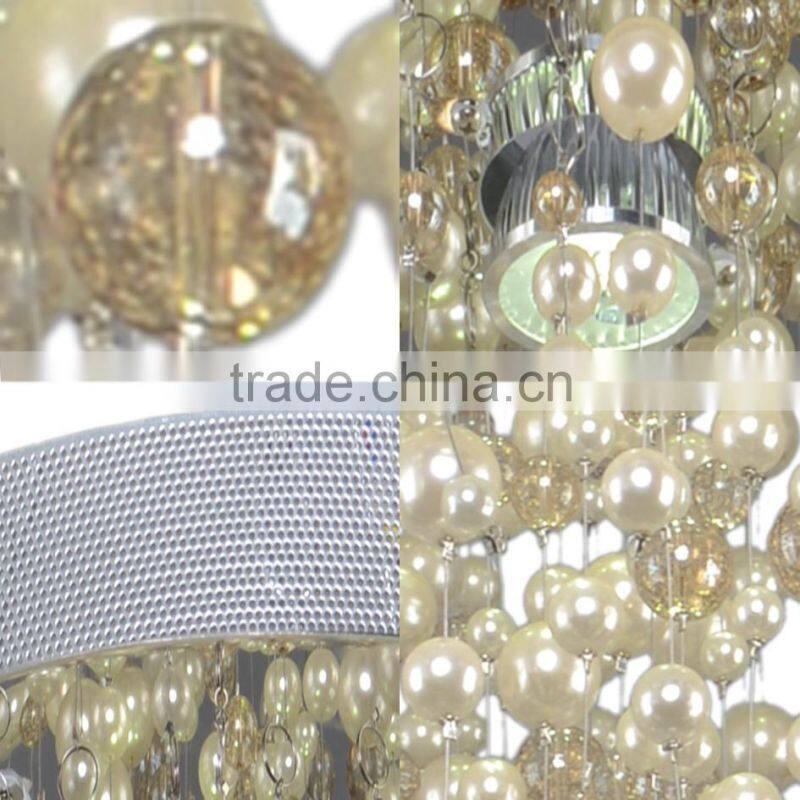 2015 new light hot sale modern luxury GU10 crystal pearl LED ceiling light