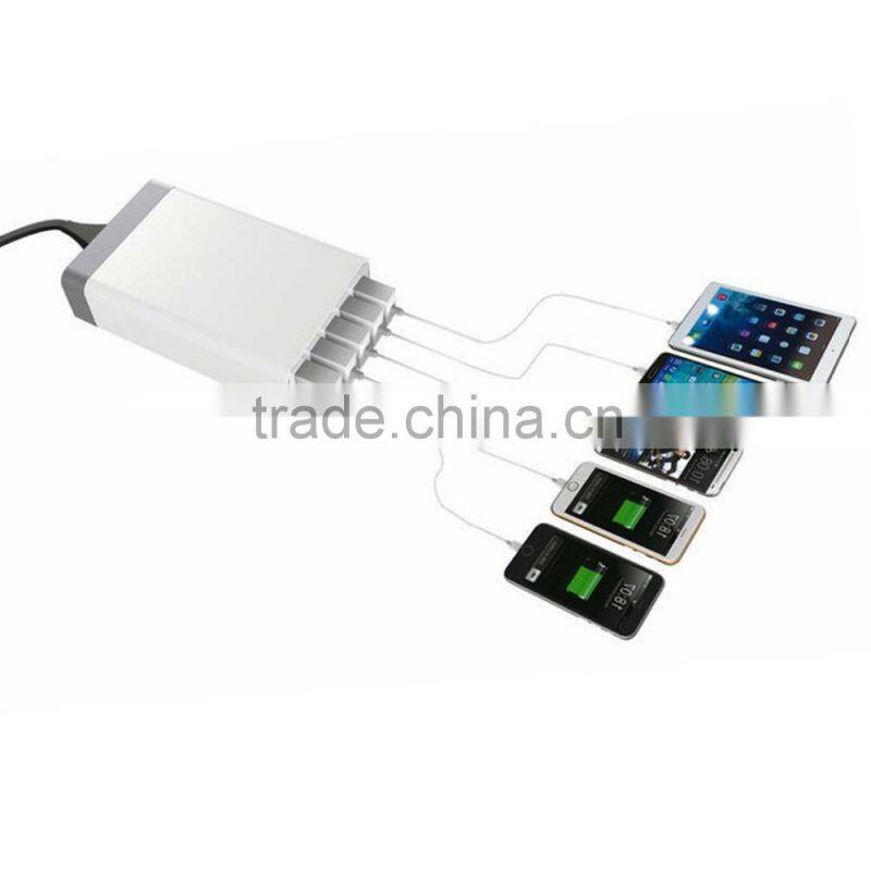 phone charger factory 5v 8a 40w 5 port usb charger with US cable