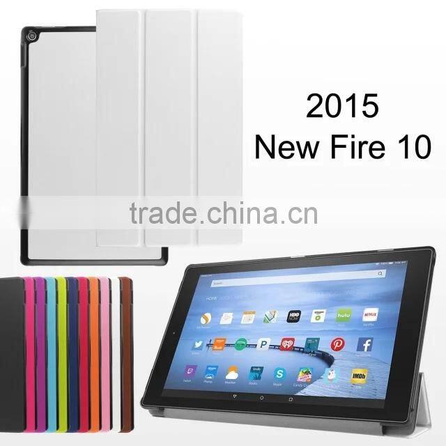 Quality Karst Texture Leather for NEW KINDLE FIRE 2015 10' Leather Case foldable smart case Business Protective case PC+ PU