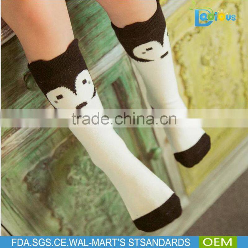 100% organic cotton tight funny knee high socks kids Christmas socks