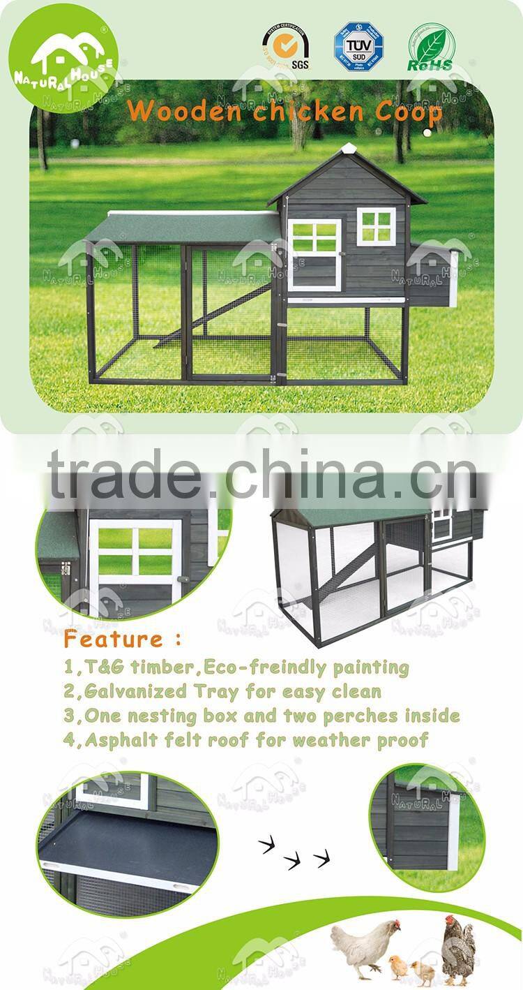classic wooden Chicken Coop with Large Run
