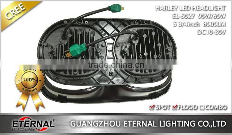 Haley motorcycle headlight dual 90W LED projector headlamp hi low beam for 98-13 Road Glide models