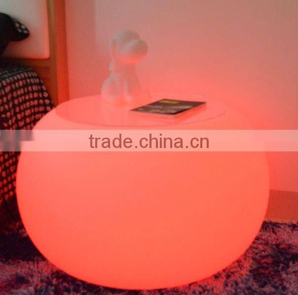 PE rechargeable remoted controlled decorative led glowing tables