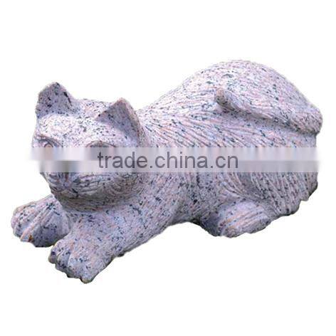 New Carved Stone Animal Cat Statue