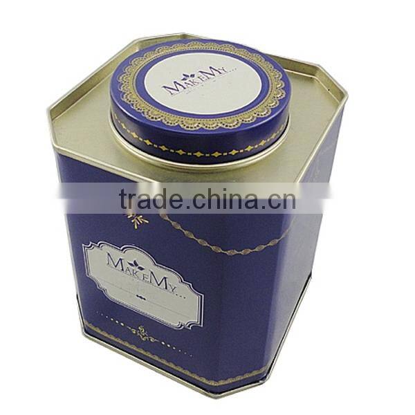 octagon tea tin box