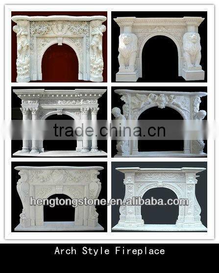 Elegant Marble Floral Fireplace