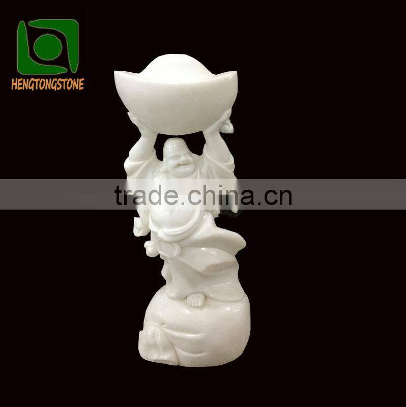 White Marble Buddha With Money Carving