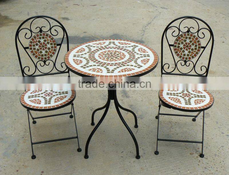 Set of 3pcs 2 seater mosaic bistro set